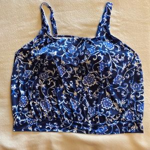 Lands End Blouson Tankini Top 26W